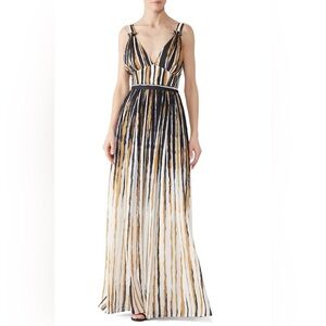 Ronny Kobo Striped Yellow Blue Maxi Dress Size XS